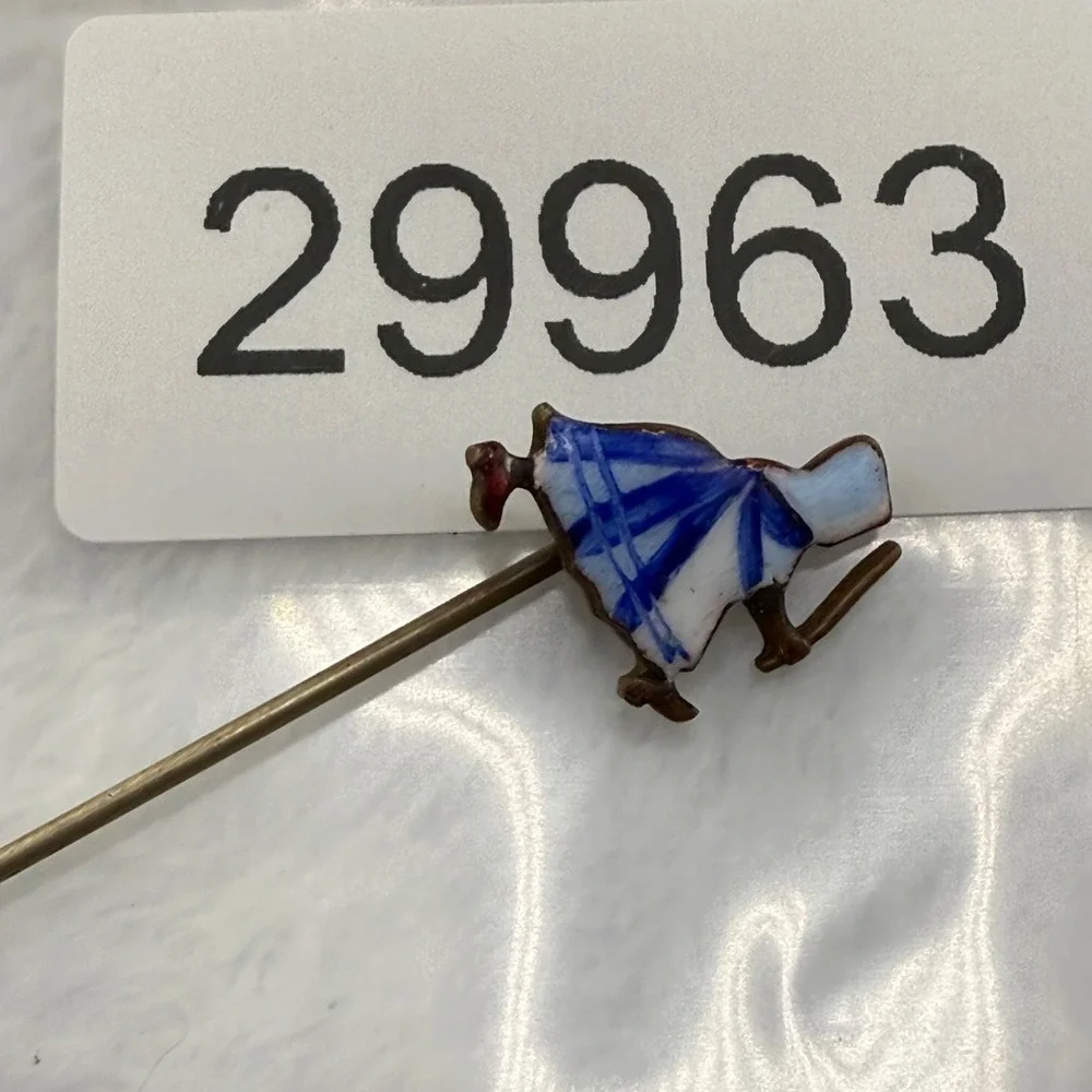 Vintage Old Dutch Cleanser Stick Pin Gold Tone Enamel Advertising Dutch Girl